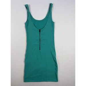 Superdry Women’s Bodycon Tank Dress Green Zip Front Size Medium